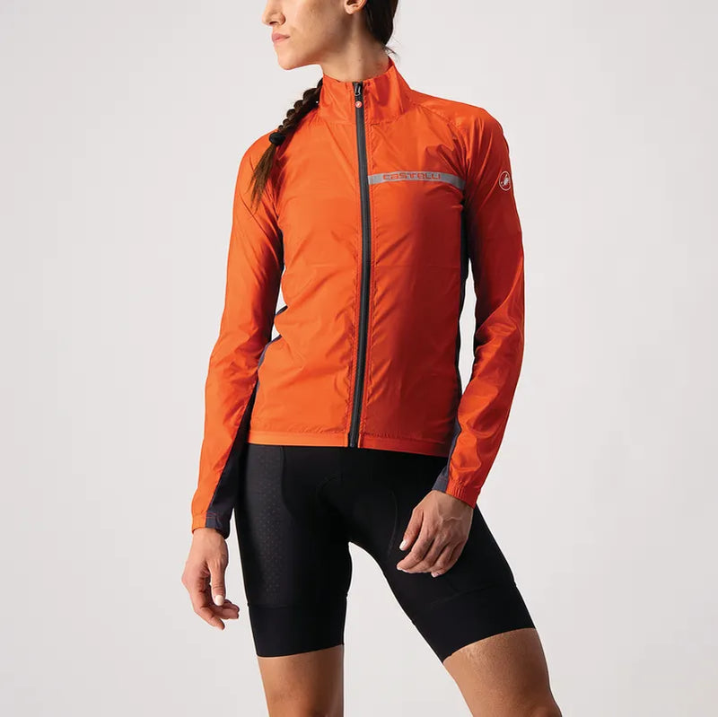 Castelli Jacket Squadra Stretch Womens Fiery Red/Dark Gray