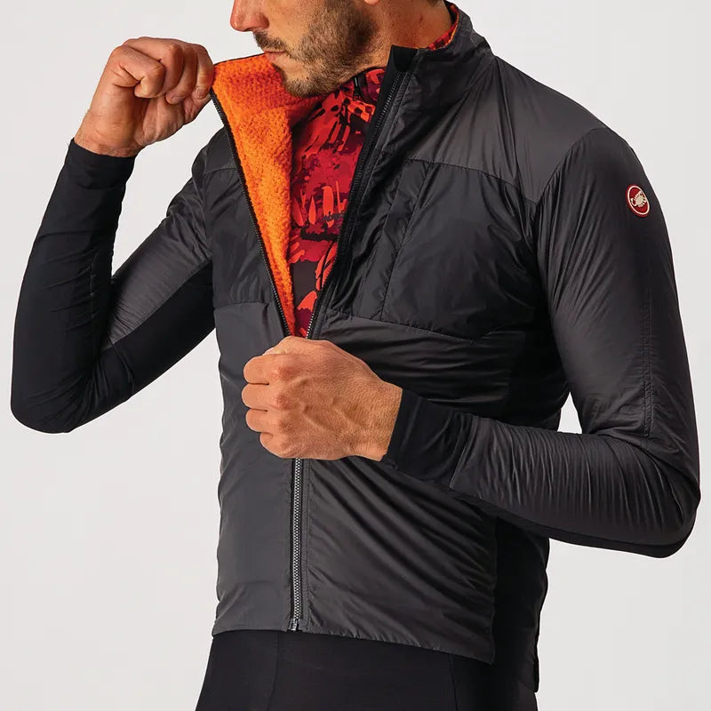 Castelli Jacket Unlimited Puffy Dark Gray/Black-Brilliant Orange