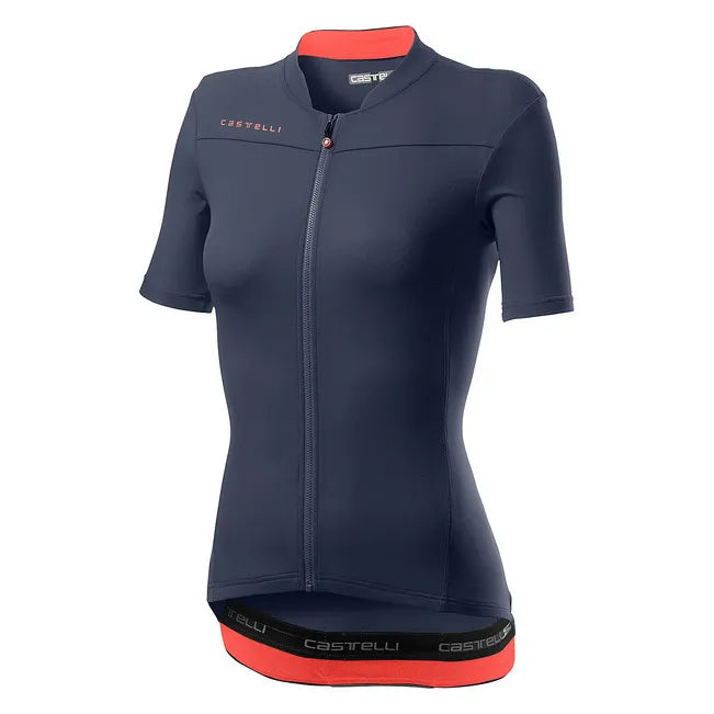 Castelli Jersey Anima 3 Womens Chartreuse/Dark Steel Blue