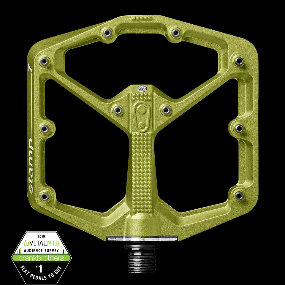 Crankbrothers Pedal Stamp 7 Large Splatter Paint Lime Green