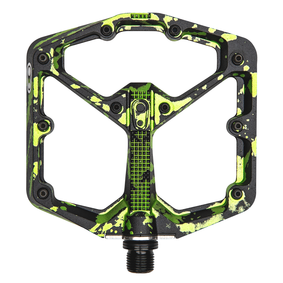 Crankbrothers Pedal Stamp 7 Large Splatter Paint Lime Green