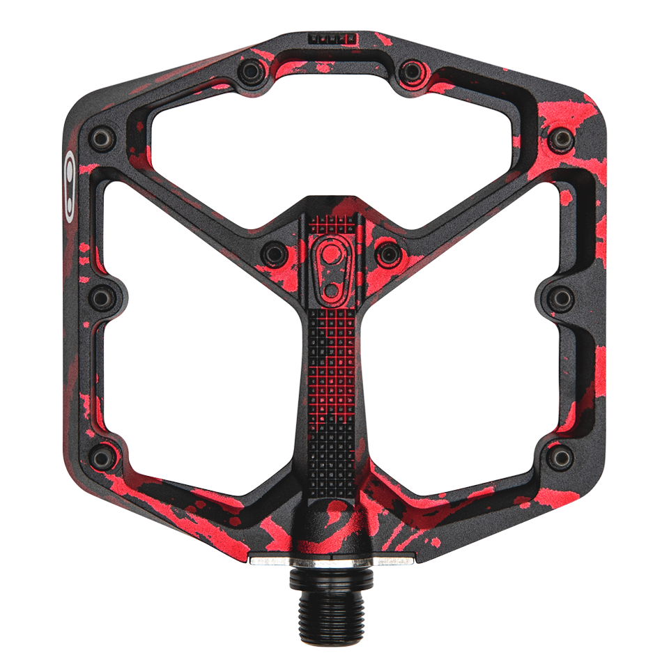 Crankbrothers Pedal Stamp 7 Large Splatter Paint Red