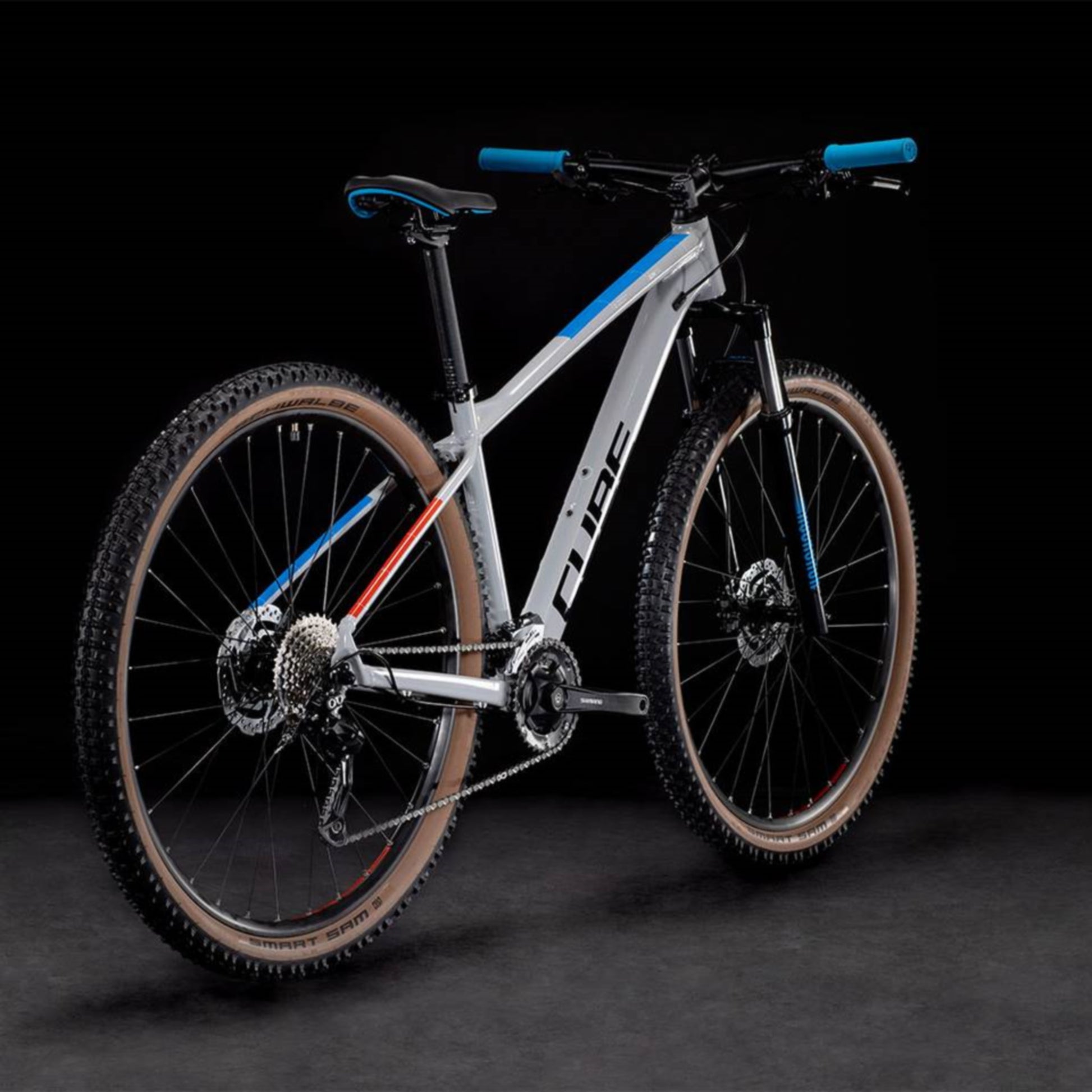 Cube Aim SL Hardtail Mountain Bike Prismagrey 'n' Blue 'n' Red