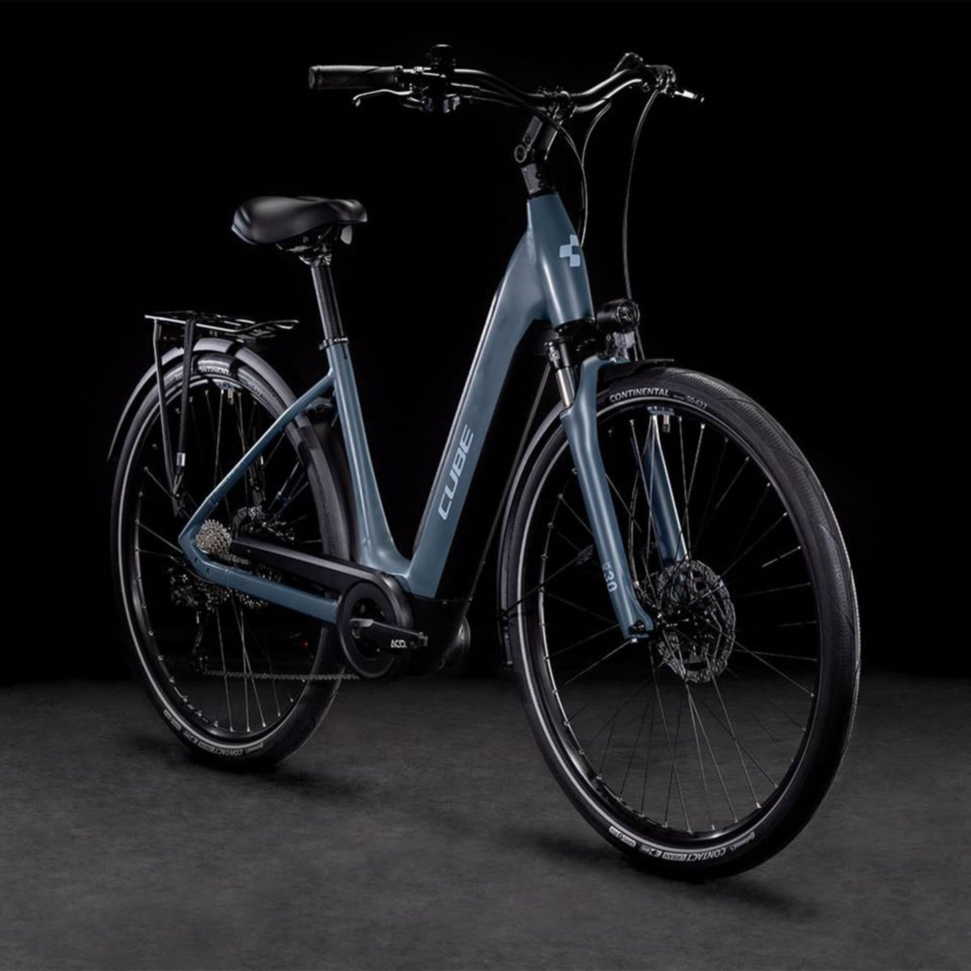 Cube Supreme Sport Hybrid One 400 Easy Entry Electric Bike 400Wh Battery Grey blue 'n' Blue