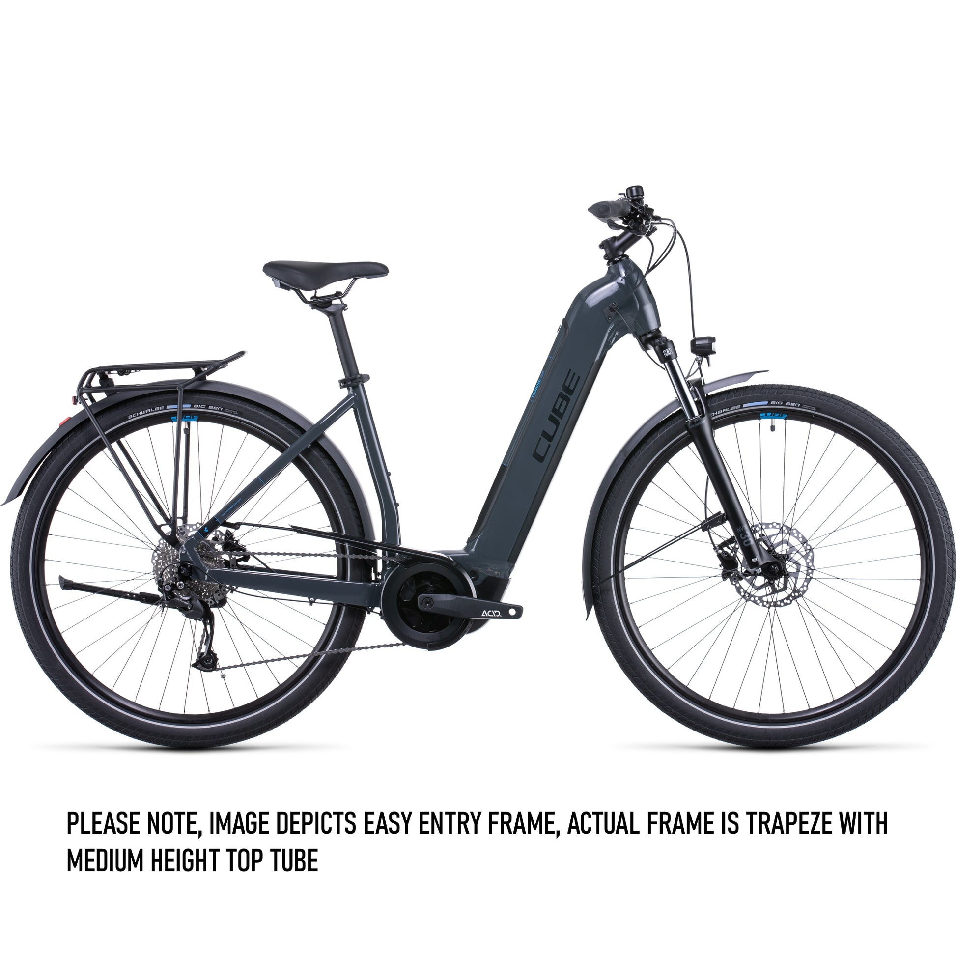 Cube Touring Hybrid One 500 Electric Bike Trapeze Grey 'n' Blue