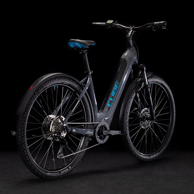 Cube Nuride Hybrid Pro 500 Allroad Electric Bike 500wh Battery Grey 'n' Blue