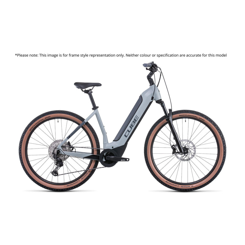 Cube Reaction Hybrid Pro 500 Allroad Electric Bike 500Wh Battery Flash Grey 'n' Green Easy Entry