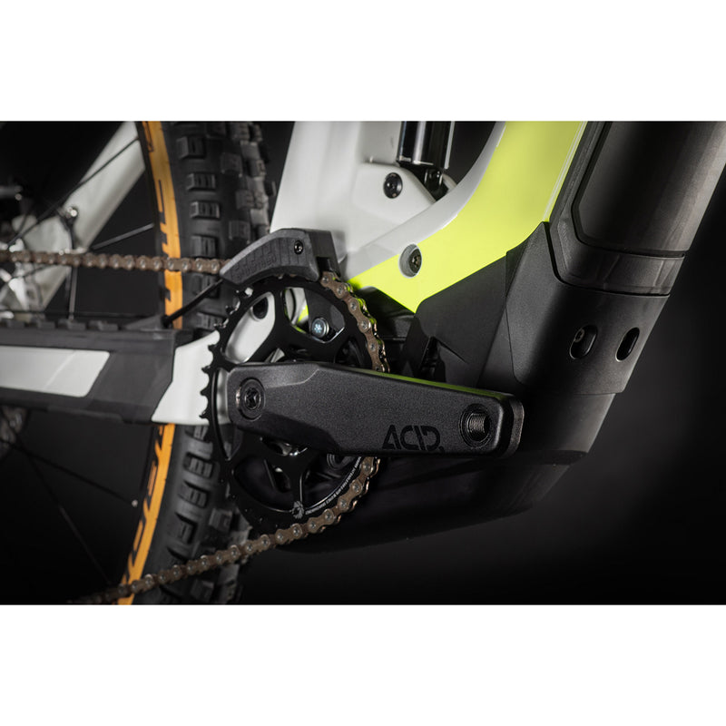 Cube Stereo Hybrid 140 HPC Race Electric Mountain Bike 625wh Battery Grey 'n' Yellow