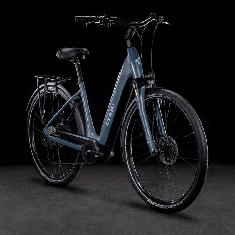 Cube Supreme Sport Hybrid One 400 Easy Entry Electric Bike 400Wh Battery Grey blue 'n' Blue