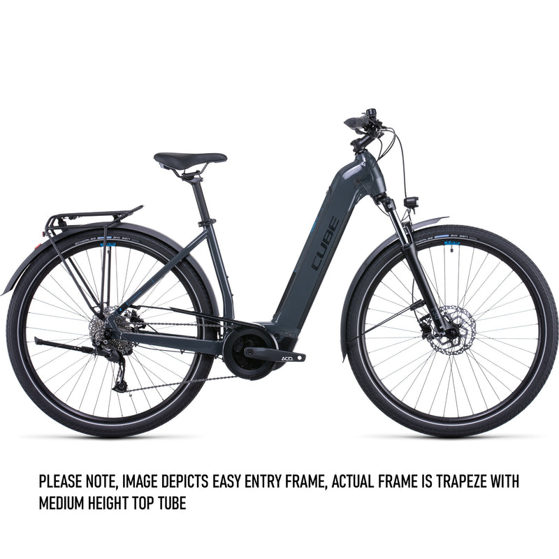 Cube Touring Hybrid One 500 Electric Bike Trapeze Grey 'n' Blue