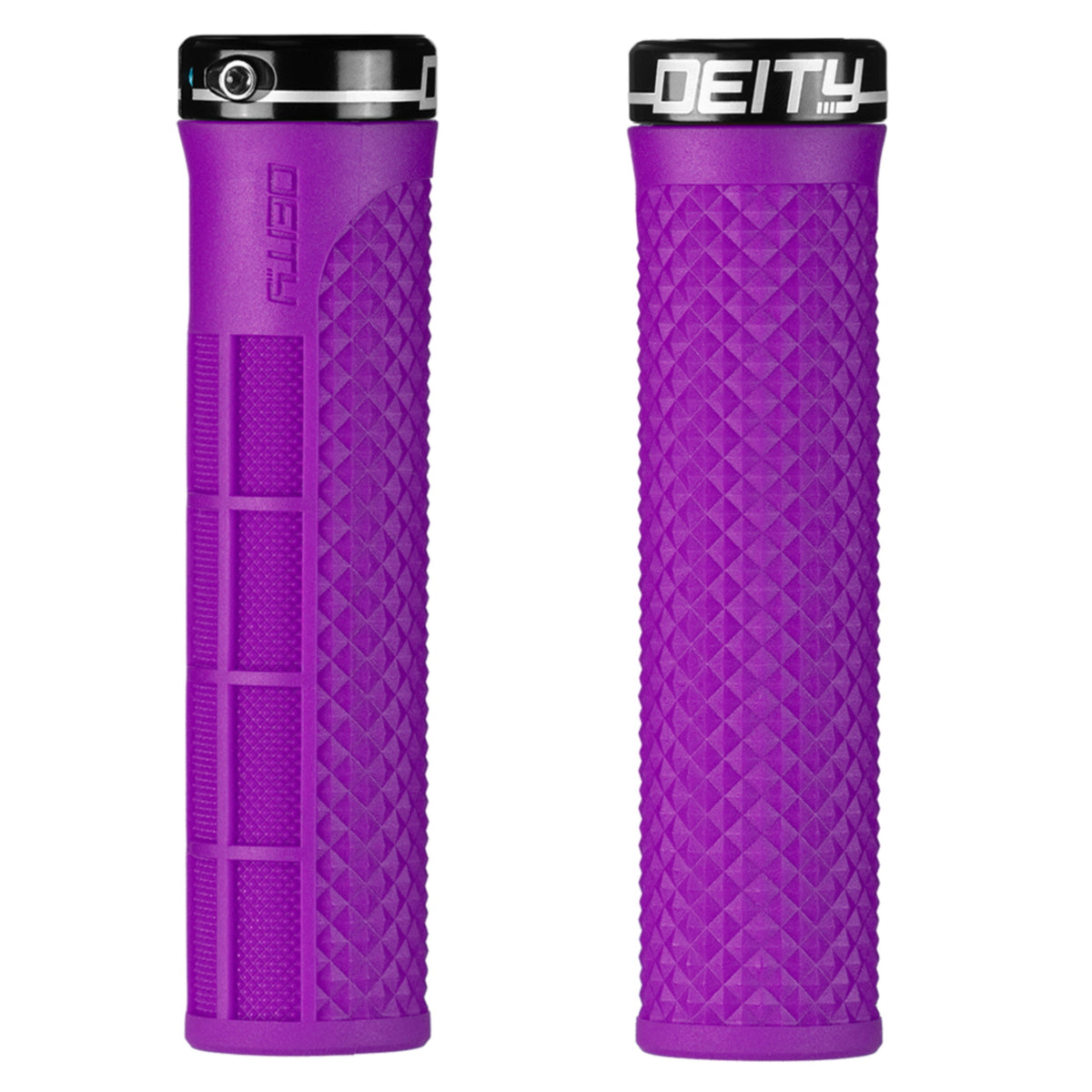 Deity Lockjaw Grips Purple with Black Clamp –