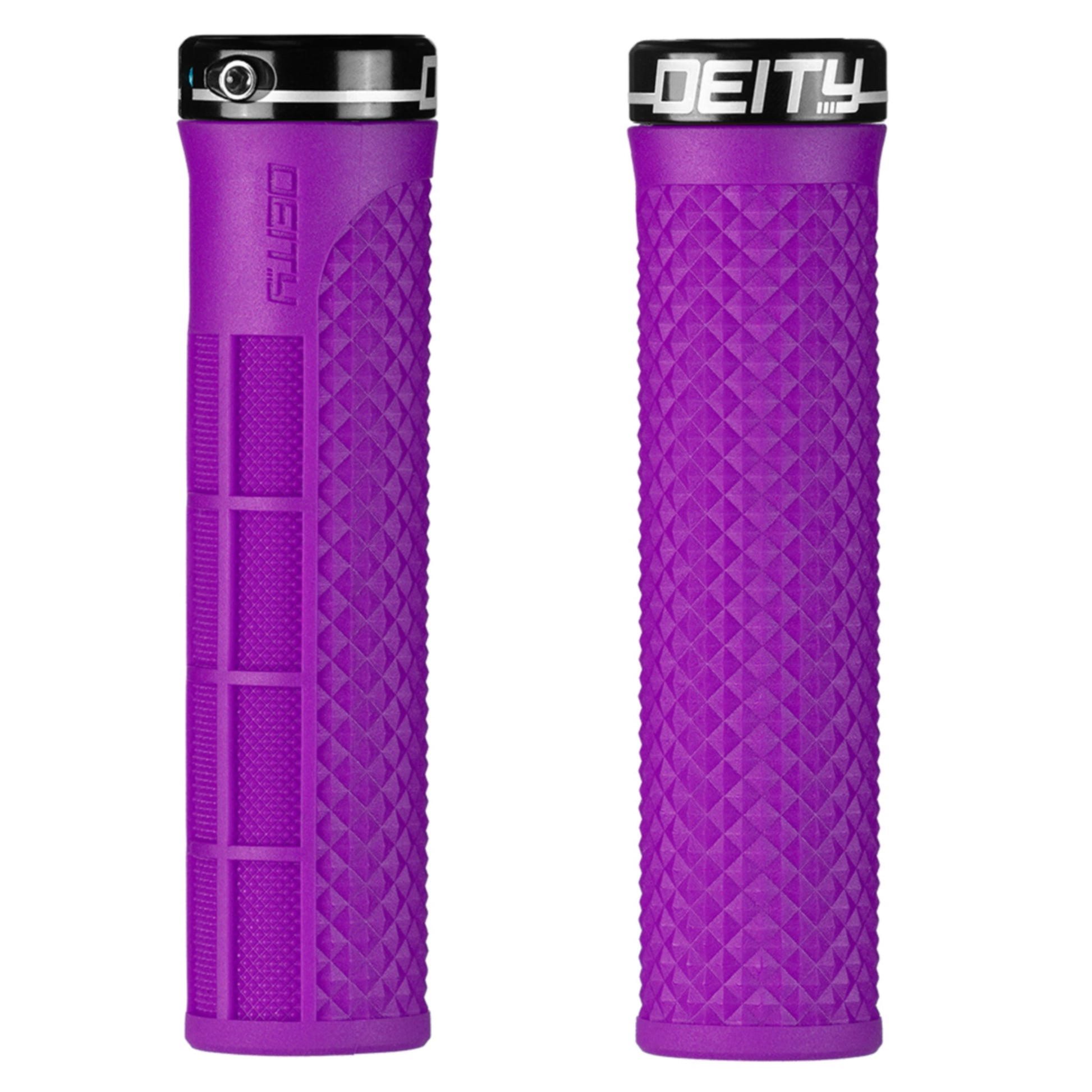 Deity Lockjaw Grips Purple with Black Clamp