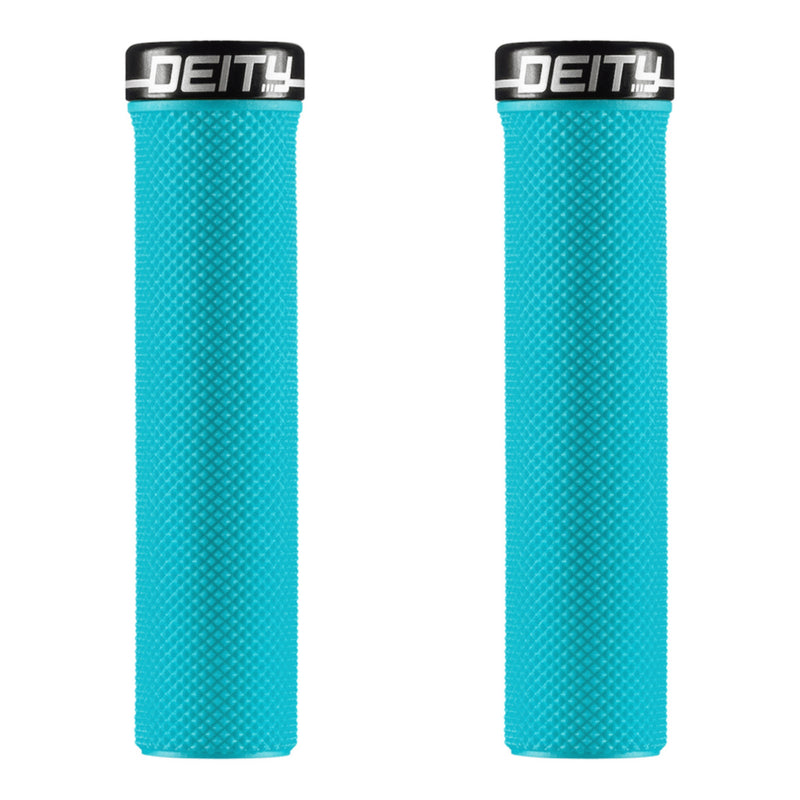 Deity Slimfit Lock-On Grips Turquoise with Black Clamp
