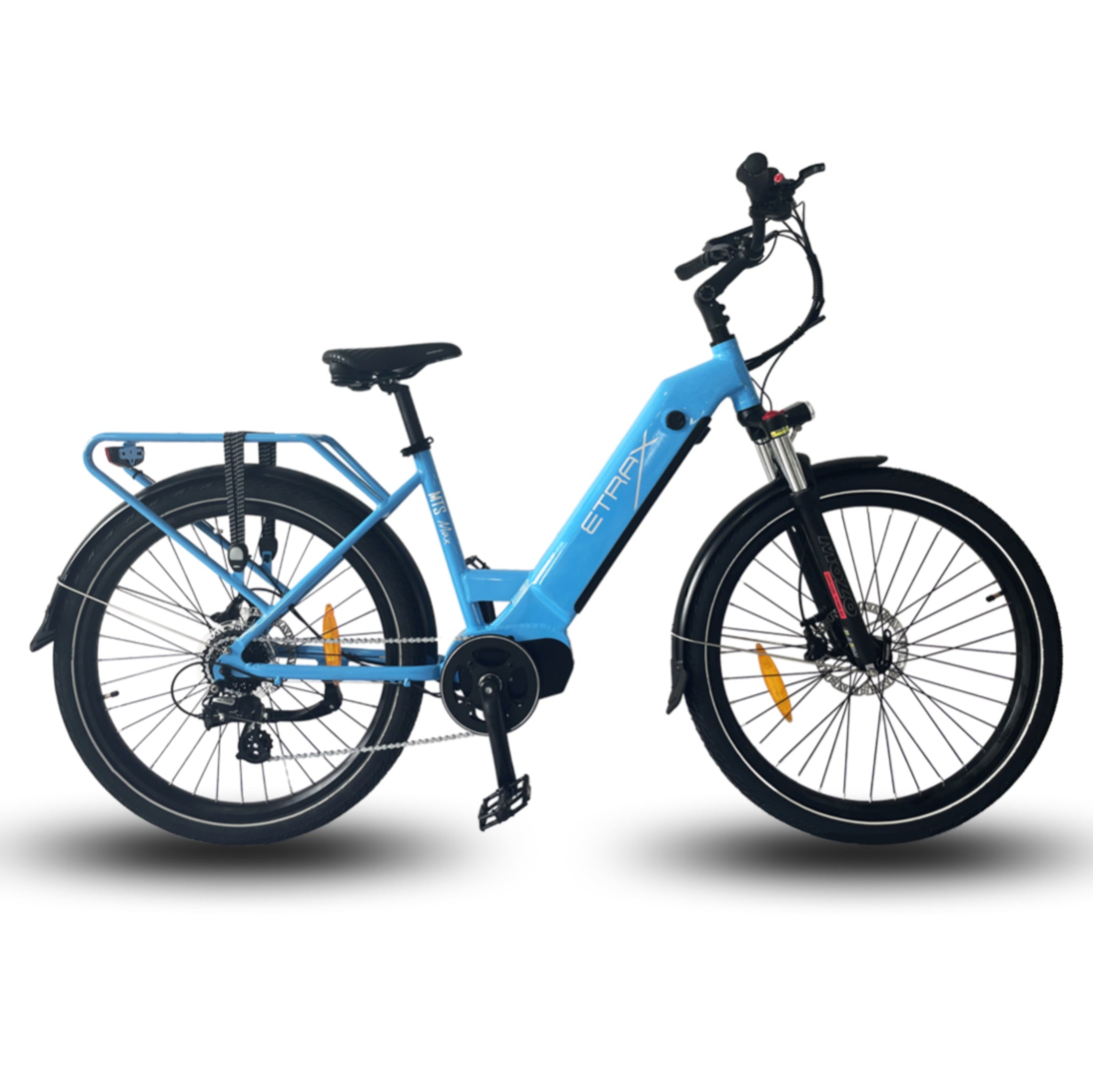 E-Trax MTS ST Electric Bike 672wh Battery Light Blue