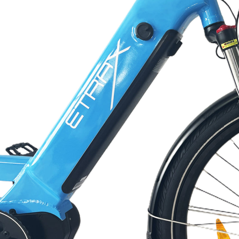 E-Trax MTS ST Electric Hybrid Bike 672wh Battery Light Blue