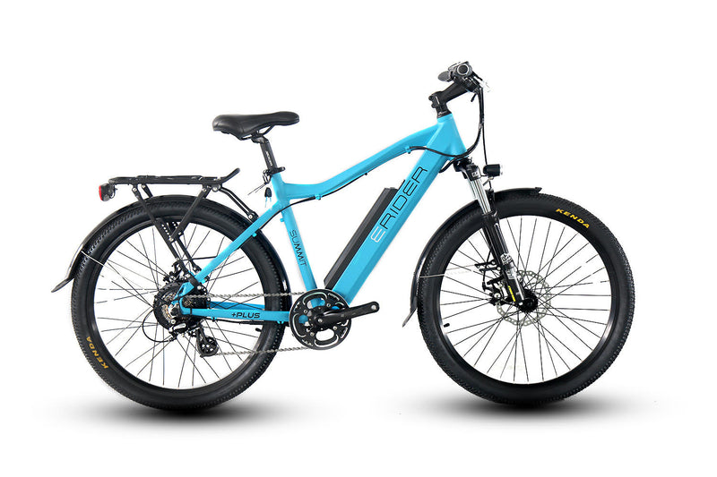 E-Rider Summit Plus Electric Hybrid Bike 460wh Battery 26" Wheels Blue