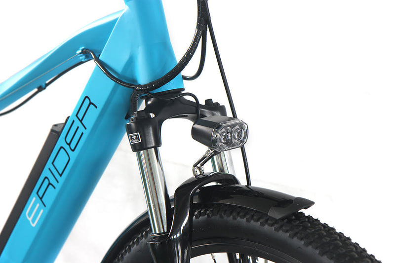 E-Rider Summit Plus Electric Hybrid Bike 460wh Battery 26" Wheels Blue