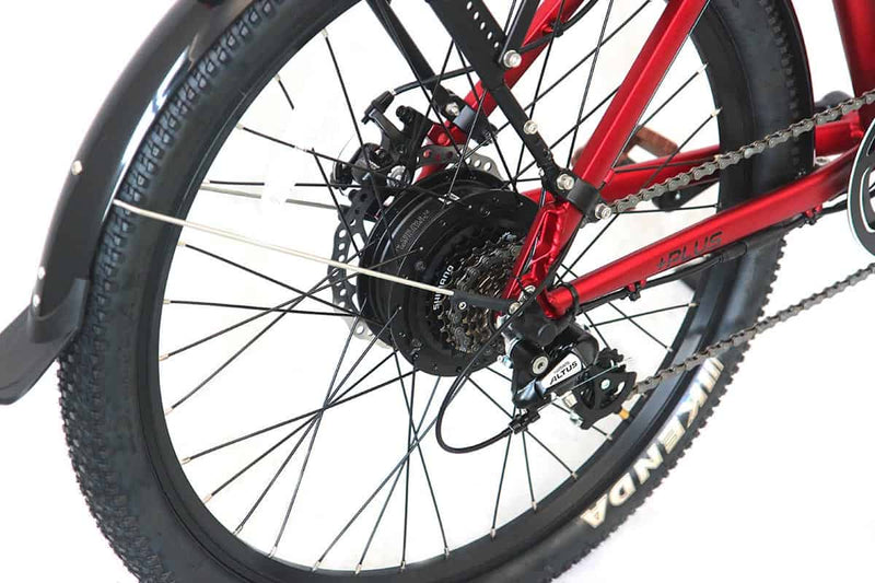 E-Rider Summit Plus Electric Hybrid Bike 460wh Battery 26" Wheels Red