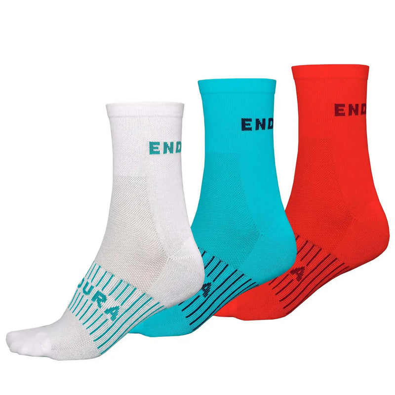 Endura Women’s Coolmax Race Socks Triple Pack Pacific Blue