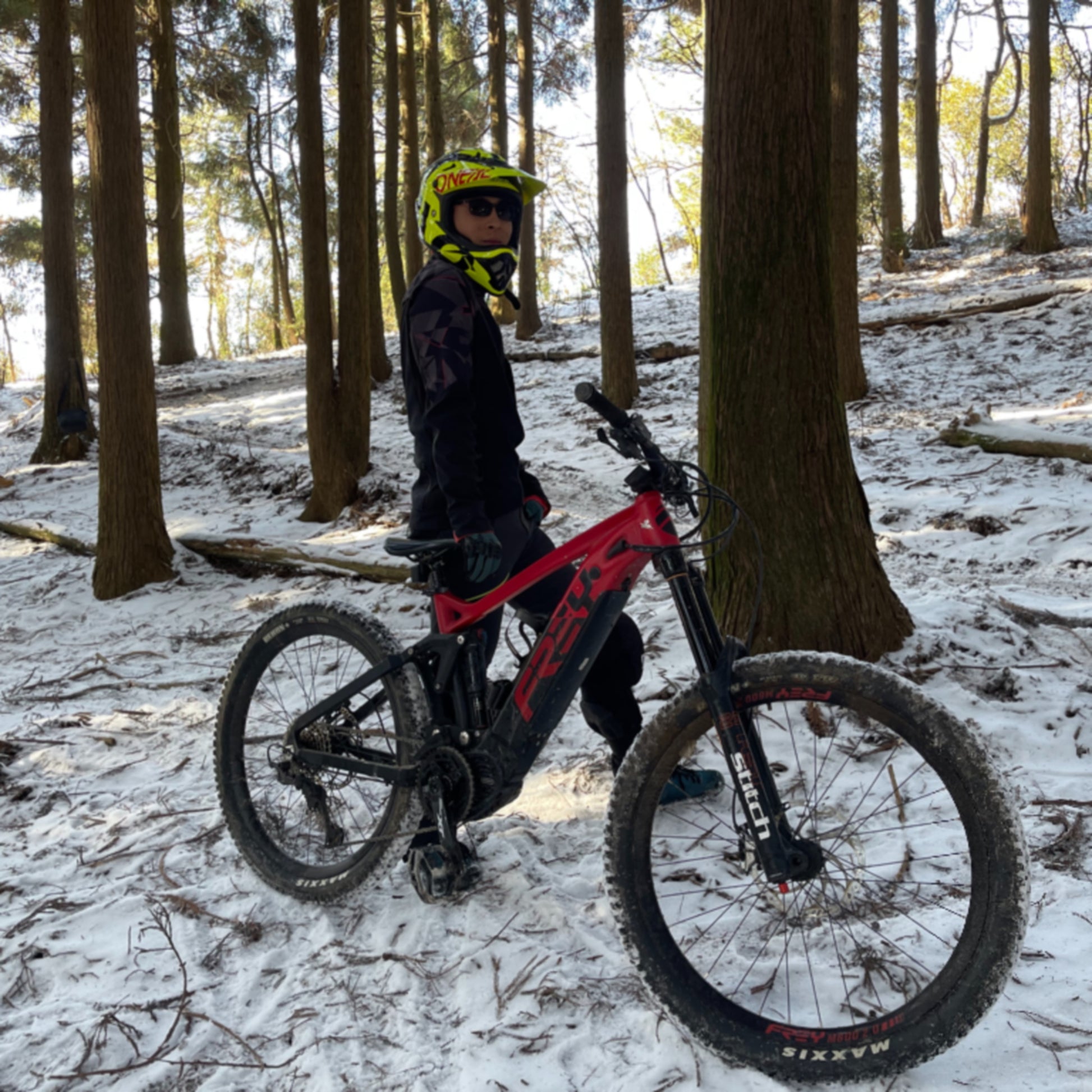 Frey M600 Full Suspension Electric Mountain Bike 672wh Battery Red