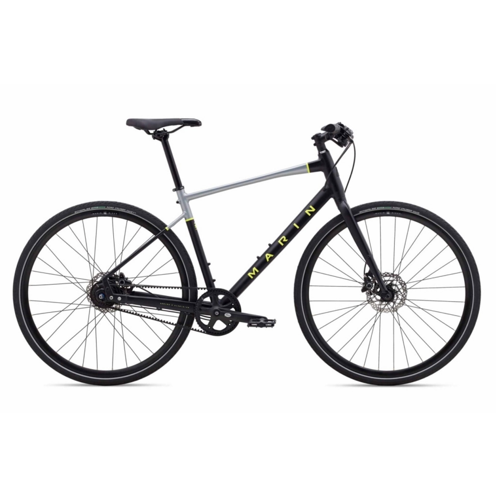 belt driven gravel bike Marin Presidio 3 Commuter Bike Belt Drive Grey/Yellow – 99bikes.co.nz