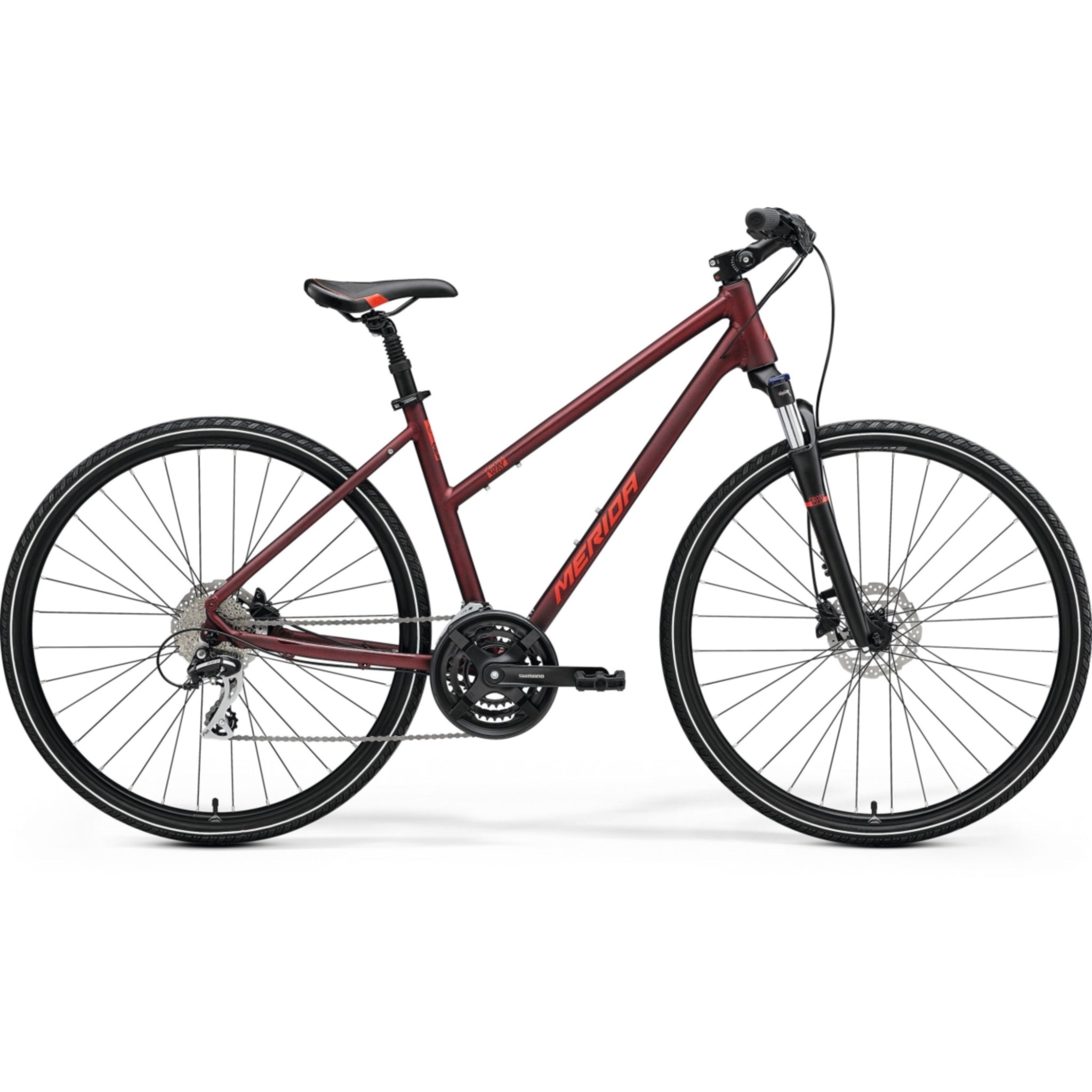 Merida Crossway 20 Women's Hybrid Bike Matt Burgundy/Red
