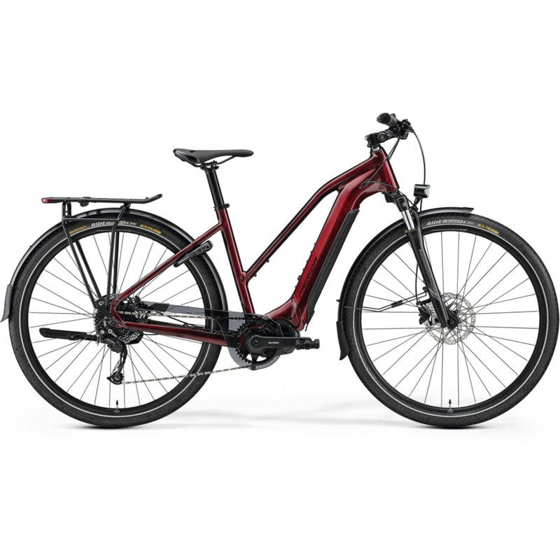Merida Espresso 400 S EQ Low-Step Electric Bike 504Wh Battery Burgundy Red/Black