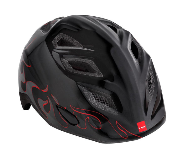 Met Genio Youth Helmet Glossy Black Flames