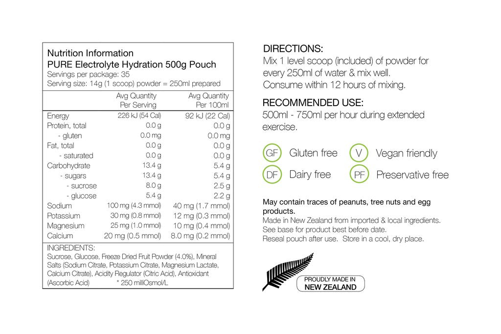 PURE Electrolyte Hydration Pouch Orange 500g