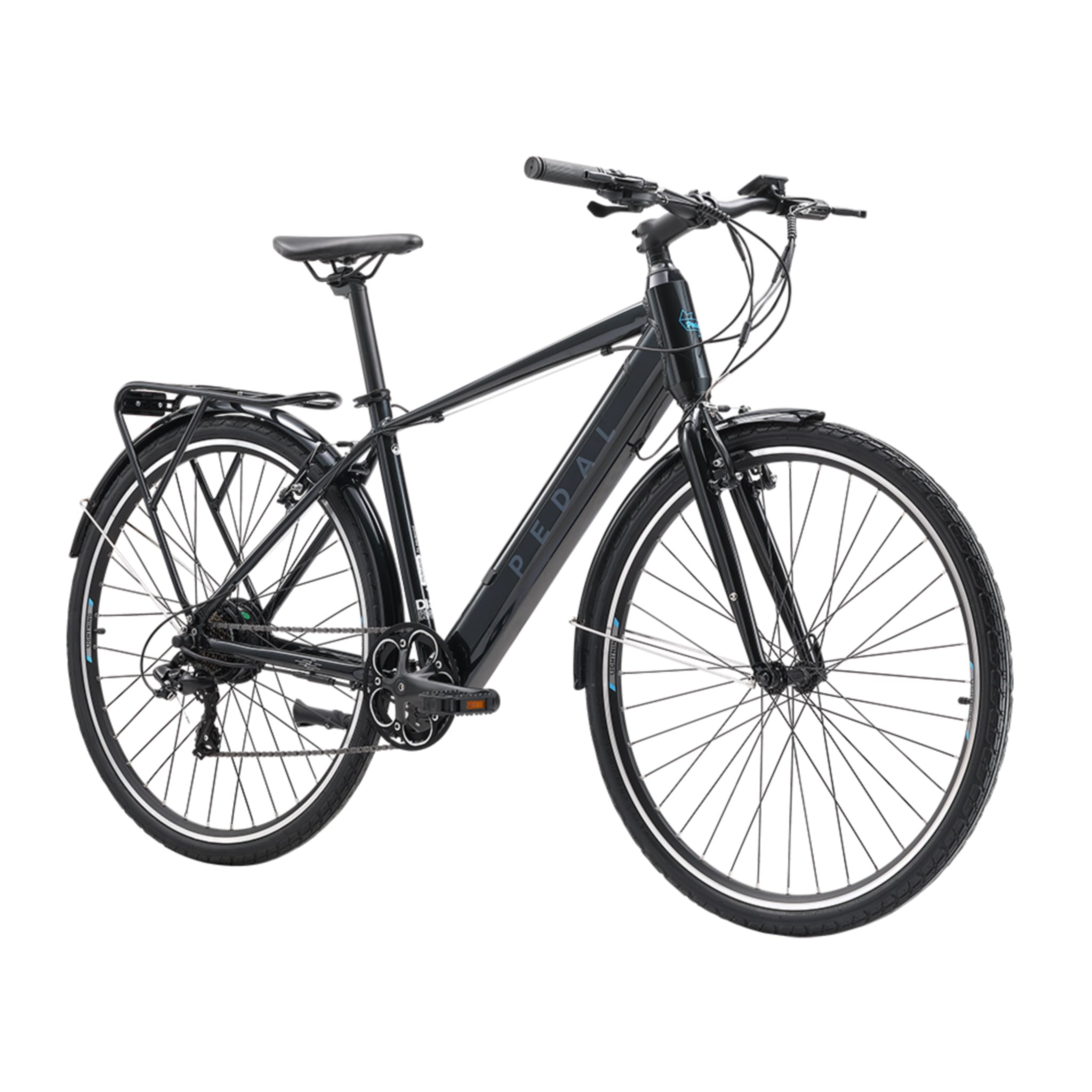 Pedal Lightning Electric Bike 700c Wheels 374Wh Battery Black