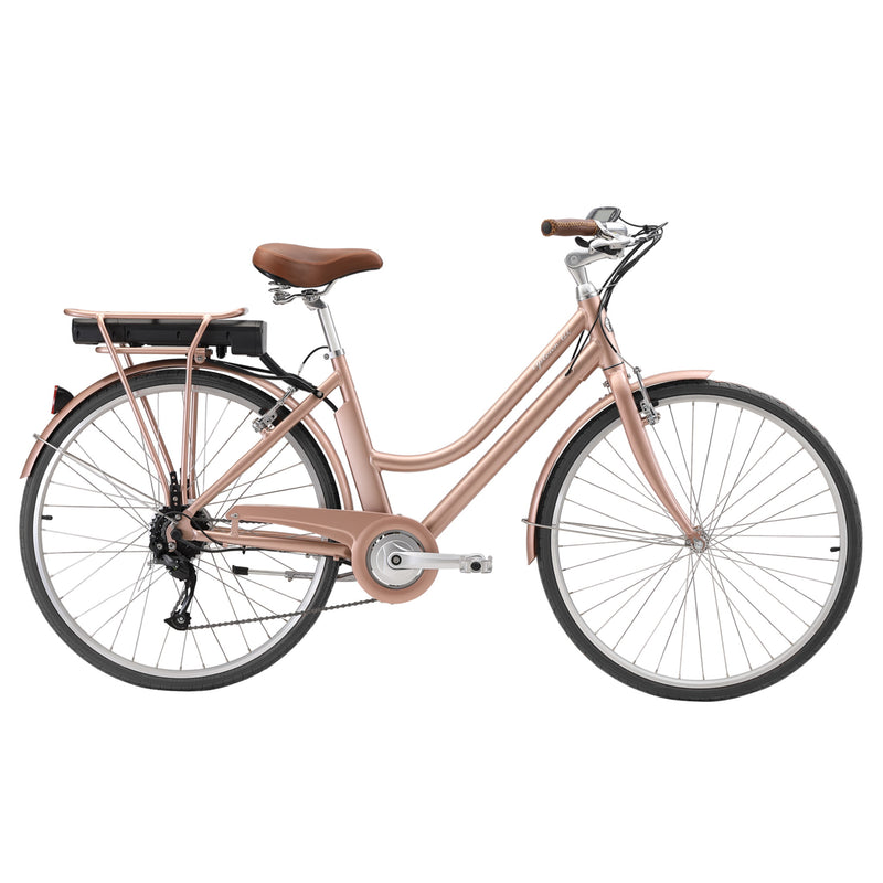 Pedal Uptown ELC Electric Cruiser Bike 374Wh Battery Rose Gold