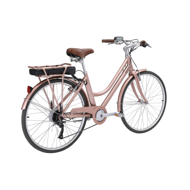 Pedal Uptown ELC Electric Cruiser Bike 374Wh Battery Rose Gold