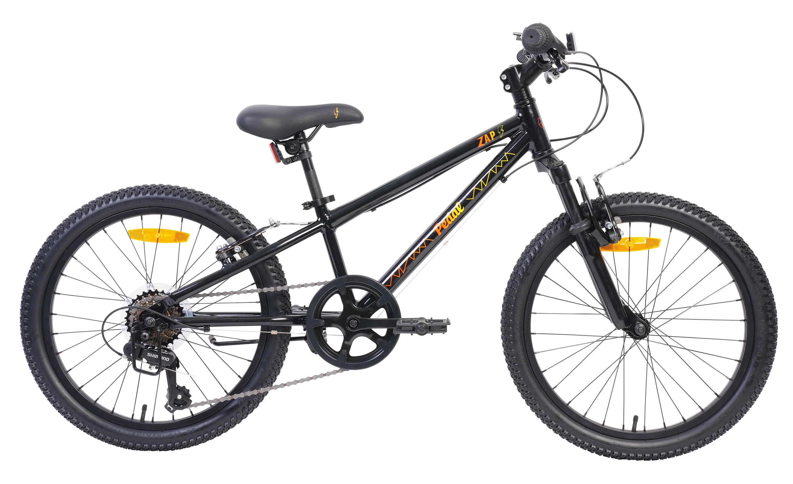 Pedal Zap 20 Kids Bike Black Yellow 99bikes .nz