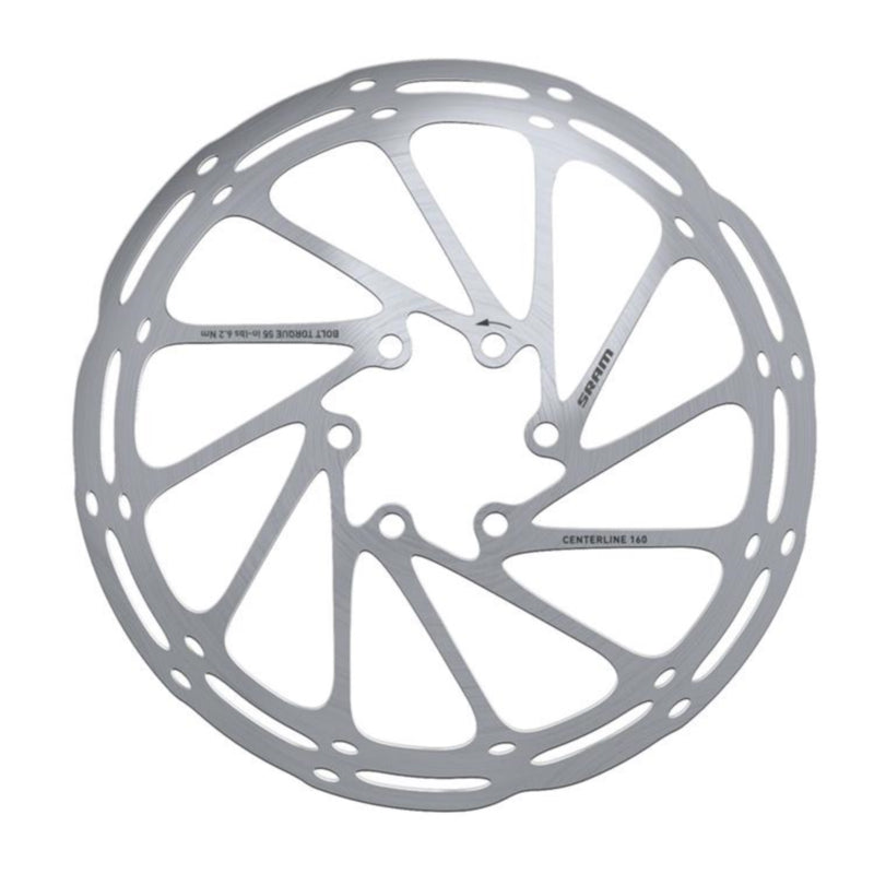 SRAM Rotor Centerline 160mm 6-bolt (Includes Steel Rotor Bolts) Rounded