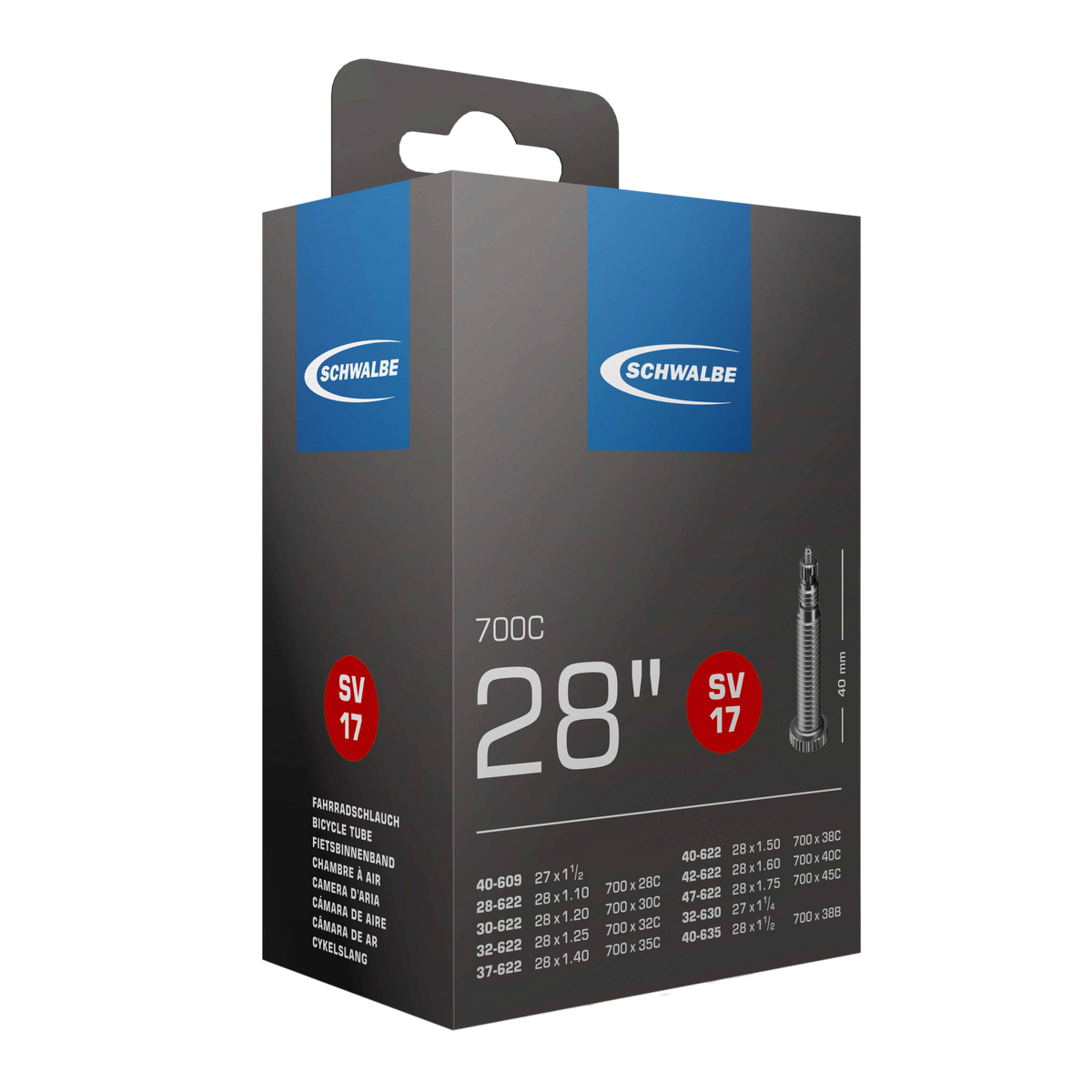 Schwalbe Tube AV7B 20 x 0.9-1.0 Schrader 40mm 80g
