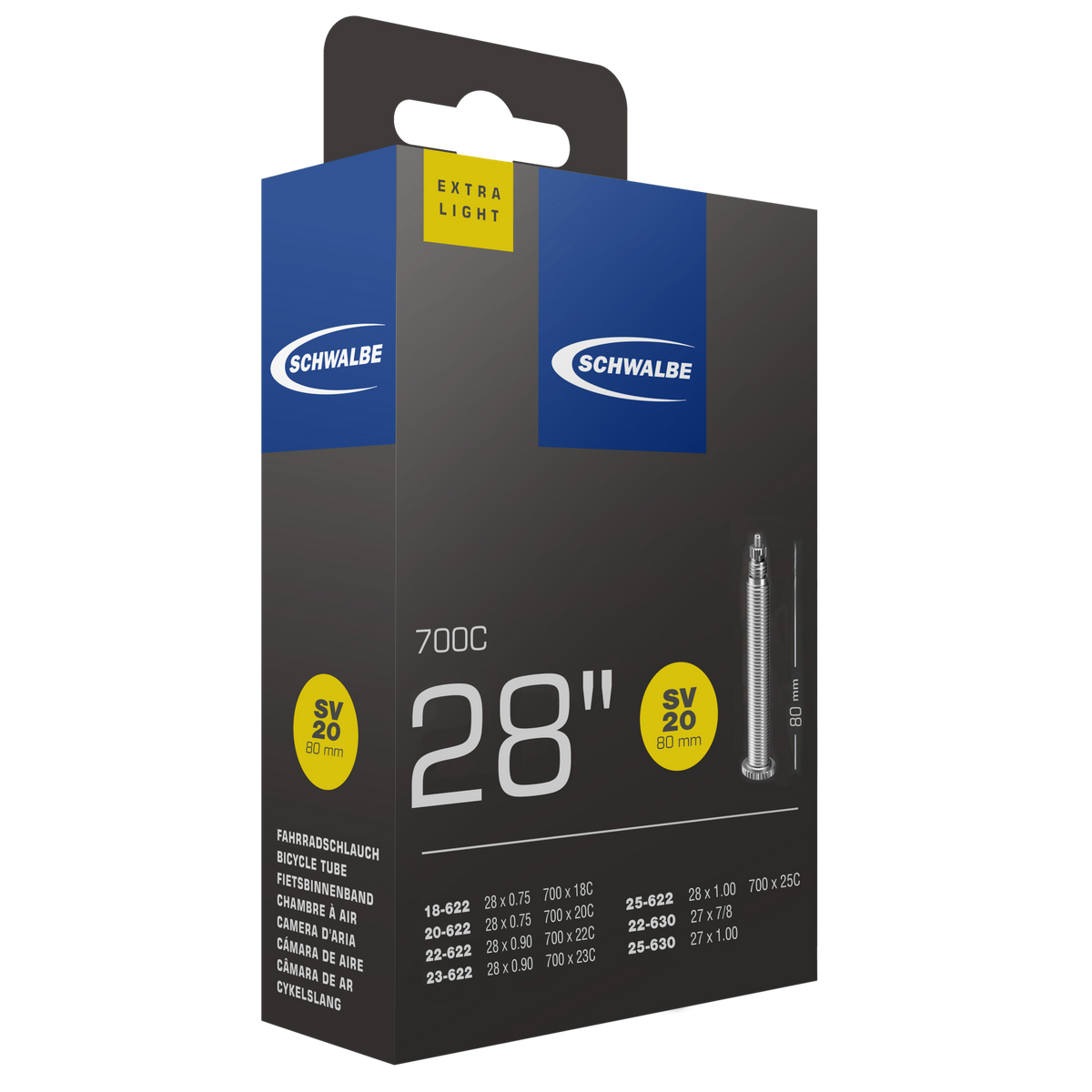 Schwalbe Tube SV14 26 x 1.5-2.35 Presta 40mm Extralight 130g