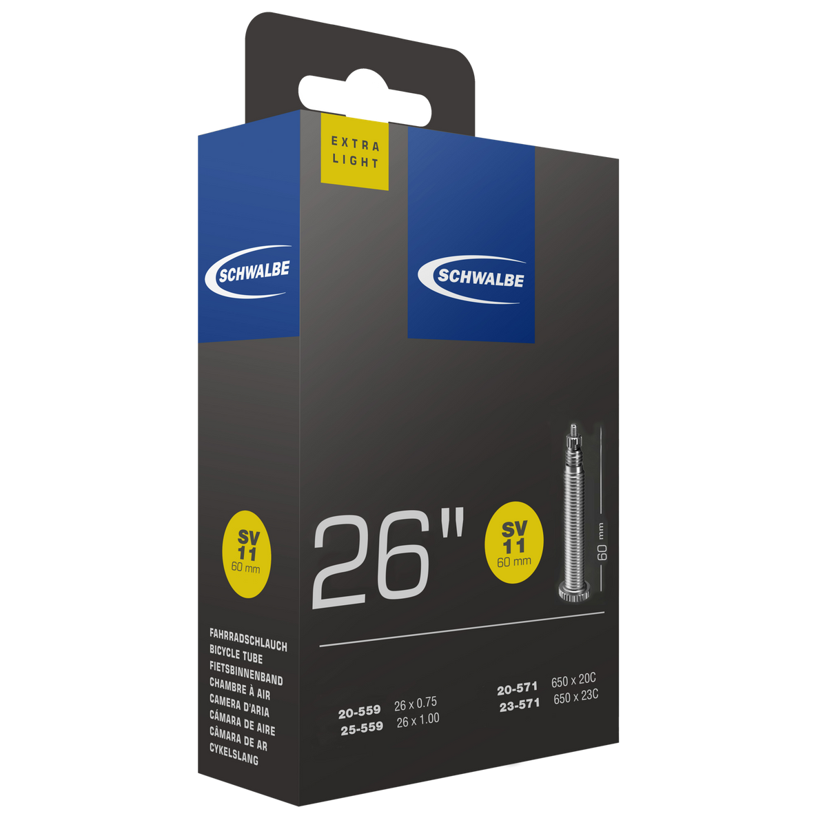 Schwalbe Tube SV20 700 x 18-25 Presta 80mm Extralight 65g