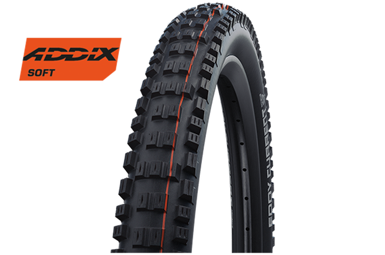 Schwalbe Tyre Eddy Current Rear 27.5 x 2.6 Evolution Folding Addix Soft (orange) TL-Easy SuperGravity HS497