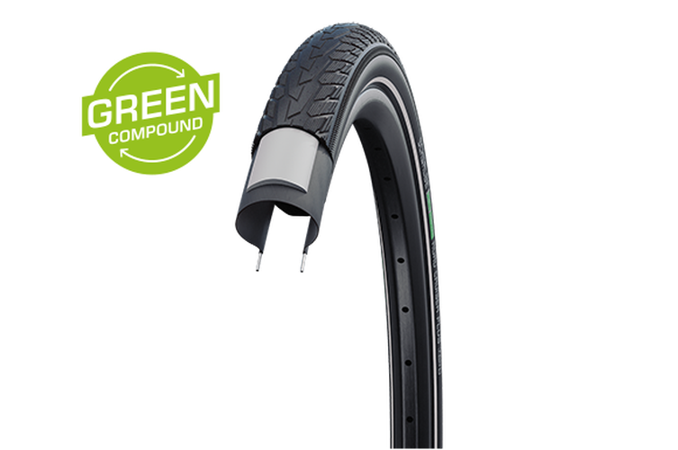 Schwalbe Tyre Road Cruiser Plus 26 x 1.75 Wire Bead Puncture Guard Green Compound TwinSkin HS484