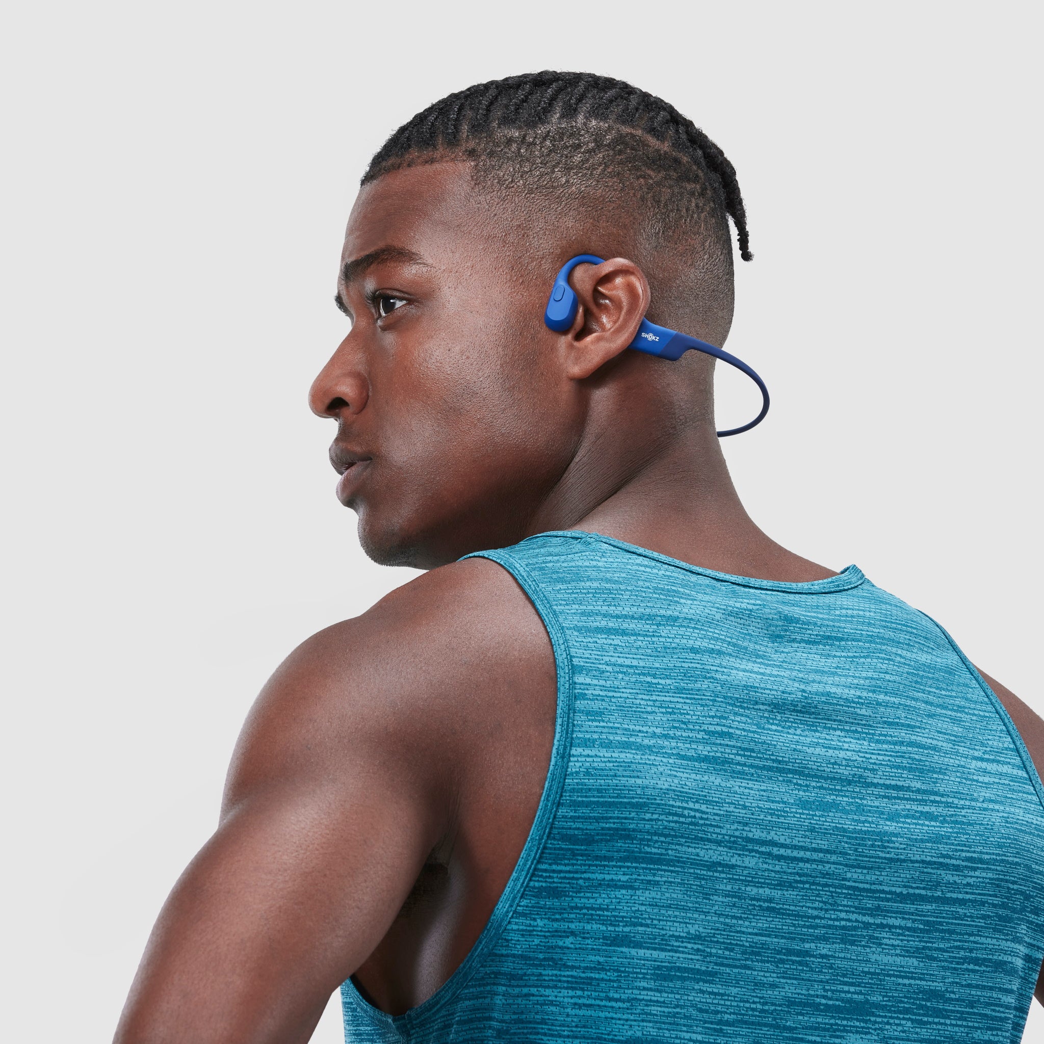 Shokz OpenRun Bone Conduction Bluetooth Headphones Blue