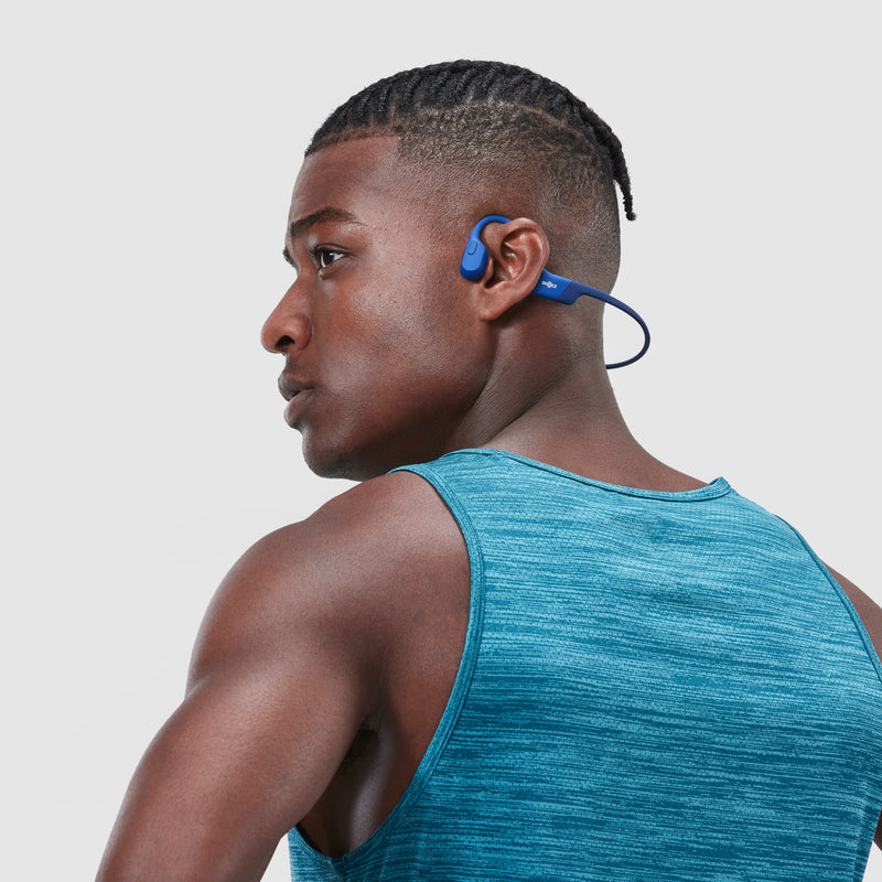 Shokz OpenRun Bone Conduction Bluetooth Headphones Blue