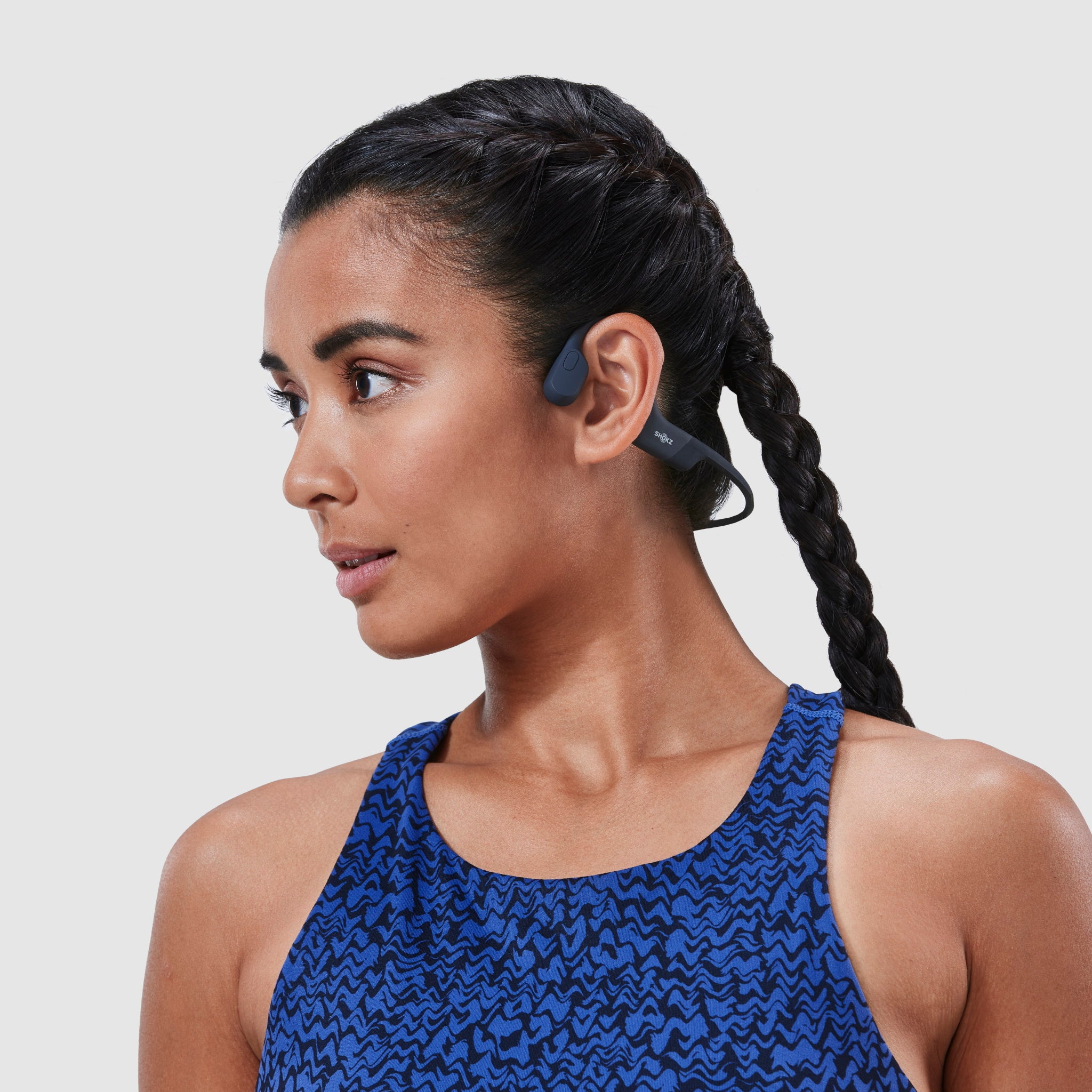 Shokz OpenRun Bone Conduction Bluetooth Headphones Blue