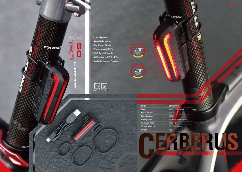 Moon Light Cerberus Rear VLS 150 Lumens USB