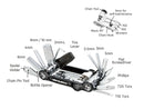 Topeak Ninja Toolbox T20 Waterproof w/mini 20, 20 function tool w/chaintool, Quickclick mount