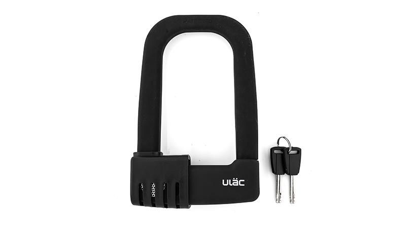ULAC Lock Bangdogge U-Lock 110 Decibel Alarm Steel Shackle Key 83mm x 153mm Black