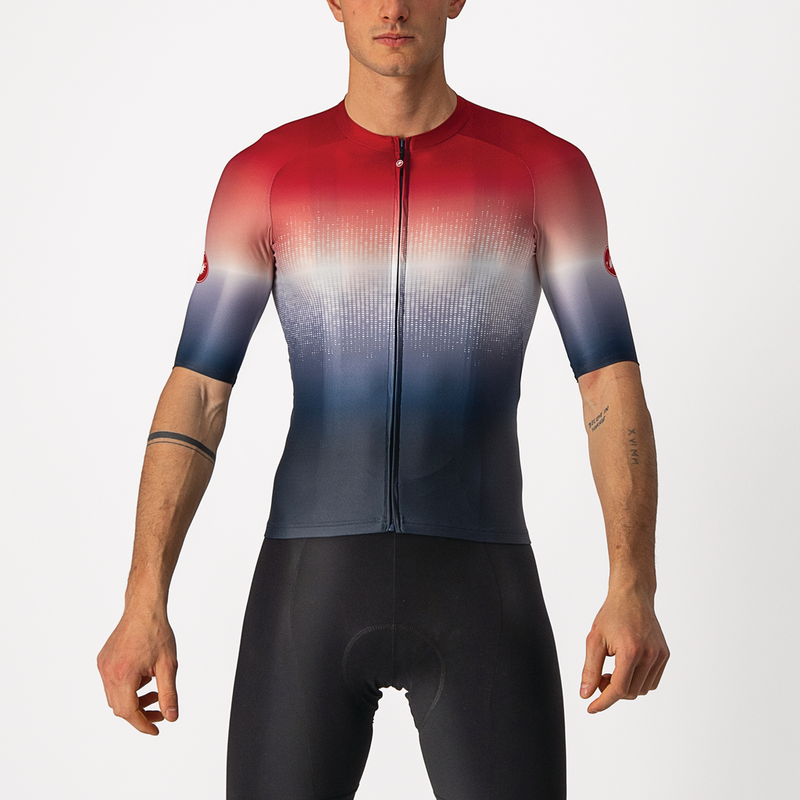 Castelli Jersey Aero Race 6.0 Savile Blue/Pro Red