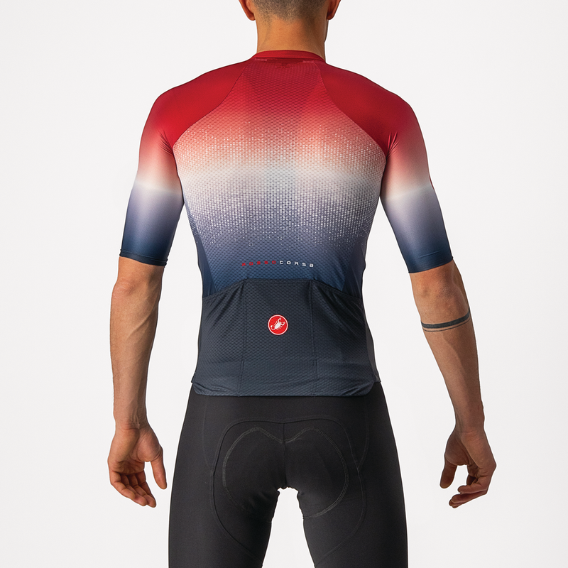 Castelli Jersey Aero Race 6.0 Savile Blue/Pro Red