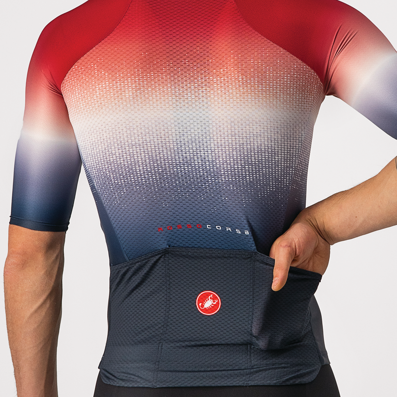 Castelli Jersey Aero Race 6.0 Savile Blue/Pro Red