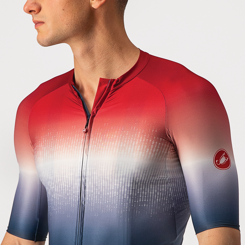 Castelli Jersey Aero Race 6.0 Savile Blue/Pro Red