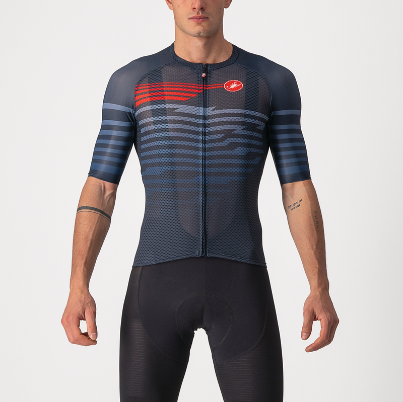 Castelli Jersey Climbers 3.0 SL Savile Blue/Red